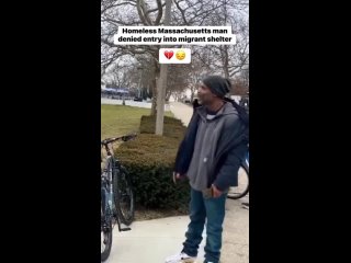 A homeless man in Roxbury, Massachusetts is frustrated that Governor Healey is using her resources  to house migrants rather tha