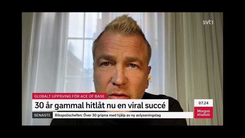 Интервью с Ulf Ekberg (Ace of Base) на шведском телевидение "SVT", 26 февраля 2024 года.