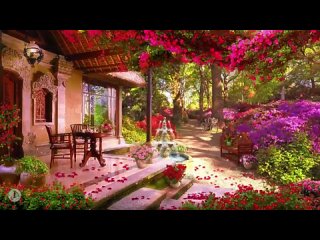 Tea Time in Spring Garden ASMR Ambience 🌷🌿 Relaxing Nature Sounds, Fountain So