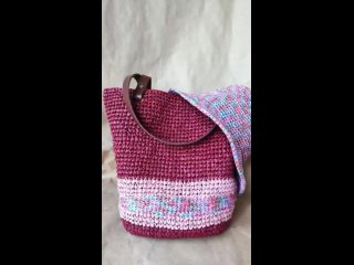 😍 Обзор сумки из рафии - цвет бордо с розовым