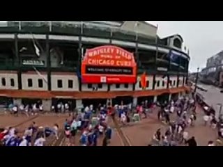 Amazing continuous drone shot of Chicago Cubs Wrigley Stadium
