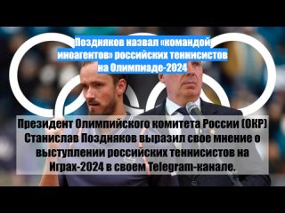Поздняков назвал «командой иноагентов» российских теннисистов на Олимпиаде-2024