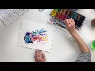 Jellyfish Painting Step By Step _ Easy Paintings