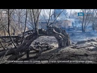В Орловской области дом загорелся из-за пала сухой травы