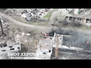 Artillery Paratroopers destroyed a Pickup truck with Ukies in the village of Chasov Yar with a precise grenade hit