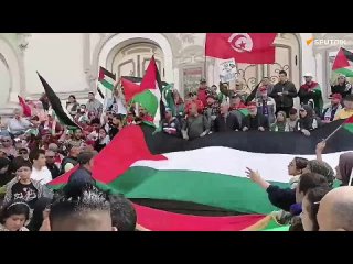 🇹🇳🇵🇸 En Túnez activistas organizaron una marcha para conmemorar el 48.º aniversario del Día de la Tierra Palestina
