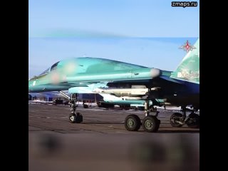 Экипаж истребителя-бомбардировщика Су-34 уничтожил скопление живой силы и опорные пункты противника