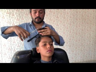 Jami Hair Salon - How To Scissor Hair cut ⧸ Boys Hair Style. (ASMR TUTORIAL)