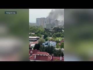 Мощный пожар на крыше ЖК Фонтаны в Краснодаре локализировали