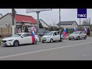 В Мелитополе прошел автопробег, посвященный воссоединению Крыма и Севастополя с Россией