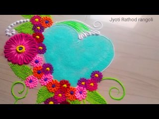 Easy and simple Rangoli designs   happy new year #136