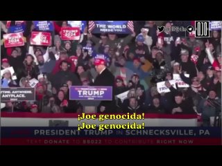 Simpatizantes de Trump interrumpieron su discurso durante un miting para corear “Joe Genocida”, a lo que el candidato no hizo má