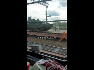 Military Squadron of the Russian Armed Forces with T-90M “Breakthrough” tanks heading to the Northern Military District zone