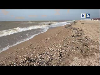 На косе Долгой в Ейском районе после осеннего шторма восстанавливают пляжи