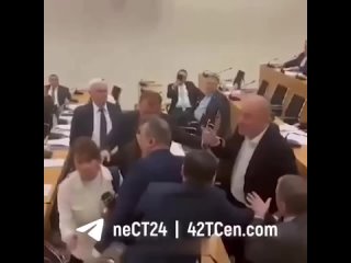 Poslankyně hodila láhev na kolegu během dalšího projednávání zákona o zahraničních agentech v gruzínském parlamentu