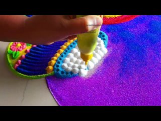 Sankranti special peacock rangoli designs   satisfying video   Sand art   Pongal