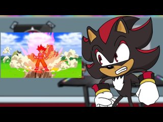 SHADIC VS GOGETA! Shadow Reacts To Goku & Vegeta VS Sonic & Shadow Sprite Animation!