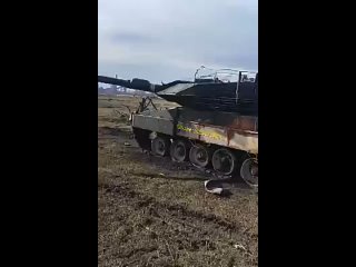 Поврежденная подрывом на мине БМП М2А2 ODS-SA и сгоревший под Авдеевкой танк Leopard 2A6 (2 видео)