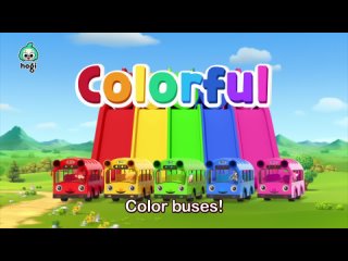 [BEST✨] Five Little Color Buses 🚍｜Color Songs for Kids｜Fun Sing Along Songs by Hogi  Pinkfong
