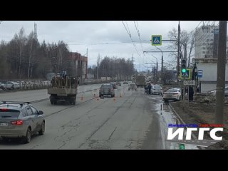 Момент ДТП с наездом на пешехода на Воткинском шоссе (Ижевск)