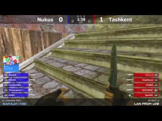 Полуфинал Узбекского LAN турнира по CS 1.6 [Nukus -vs- Tashkent] 1map @kn1fe TV