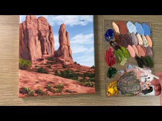 Acrylic Painting Desert Rocks Landscape