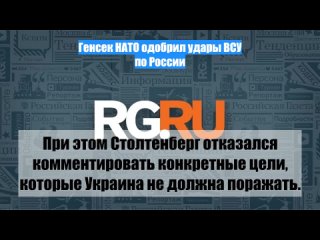 Генсек НАТО одобрил удары ВСУ по России