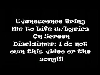 Bring Me To Life Lyrics On Screen (HD)