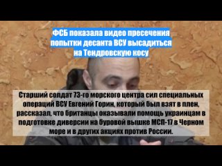 ФСБ показала видео пресечения попытки десанта ВСУ высадиться на Тендровскую косу