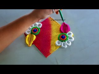 #1707 Diwali and navratri rangoli designs   satisfying video   sand art   unique rangoli