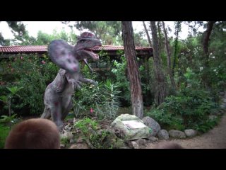 Children visiting Dino Park with Real Size Dinosaurs move  roar - Kidscoco Family Adventure Part II