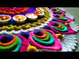 #1302   3 flowers rangoli   satisfying video   sand art