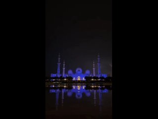 Colorful riot of elements over the Sheikh Zayed Mosque in Abu Dhabi, UAE