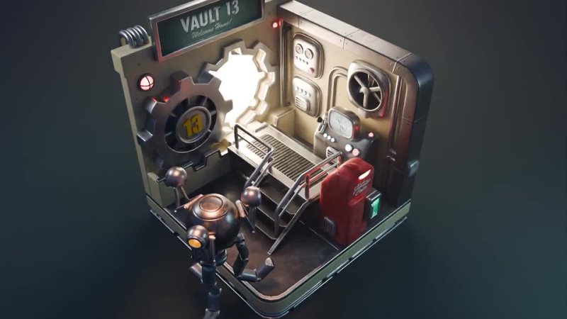 Fallout Vault in Blender 3 D Modeling Process Polygon