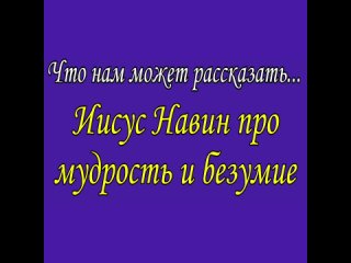 28. Иисус Навин про мудрость и безумие 📖