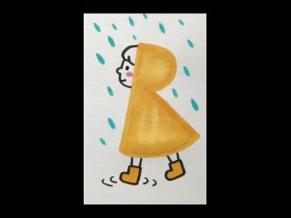 Рисуем девочку под дождем