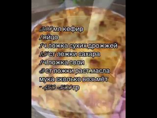 Пицца на кефирном тесте 🍕

✅Ингредиенты:

Кефир - 300 мл