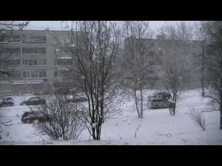 Карелия Сегежа Таймлапс Снегопад Снежная буря 2017 май 15 число