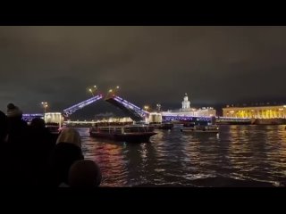 Развод Дворцового моста в Питере