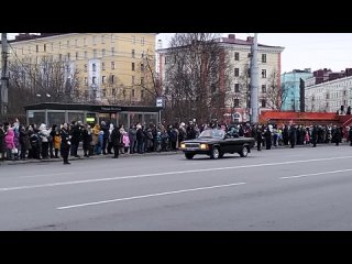 Репетиция парада Победы в Мурманске  (прохождение парадных расчетов)