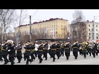 Репетиция парада Победы в Мурманске  (оркестр)