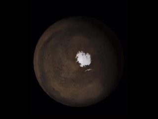 Изменение полярной шапки на Марсе в зависимости от времени года ❄