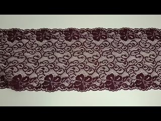 Кружево не эластичное. Производитель: LAUMA Fabrics(Латвия). Цвет: сливовое вино. Ширина: 21 см. Артикул: КНЭ-2125.