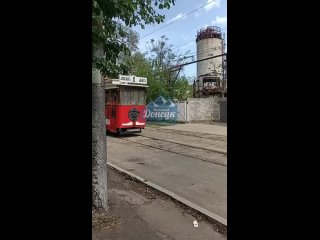 Ретро-трамвай в Донецке.