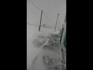 В Баймакском районе в деревне Ишмухаметово снег выпал и бушует буран