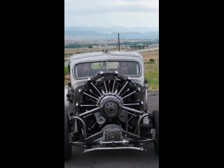 7 CYLINDER AIRCRAFT RADIAL ENGINE POWERED 1939 PLYMOUTH TRUCK ROAD TEST