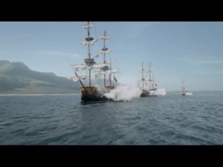 Отрывок “Черные паруса“. Морской бой пиратов с англичанами