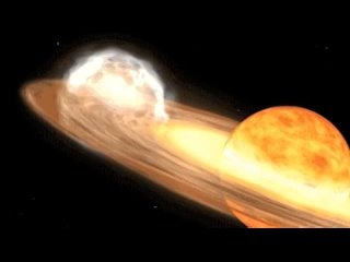 Художественная концепция двойной звездной системы T Coronae Borealis