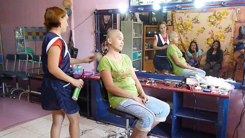 FUNHAIRCUT channel - Head shaved girl