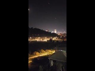 ‍    Missiles flying in the sky of Tel Aviv